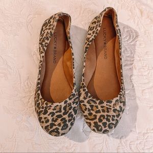 Lucky brand Emmie leopard Flats, sz 7 fit like 6.5